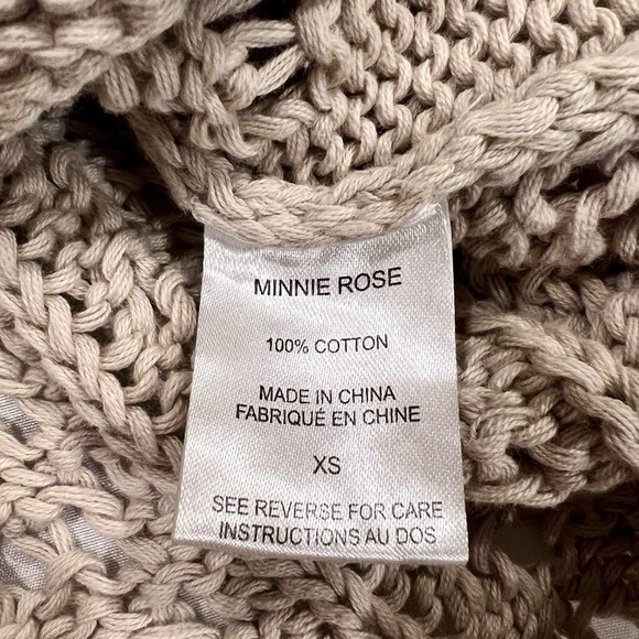 MINNIE ROSE Women's Beige Knit Sweater SIZE XS - Picture 8 of 14